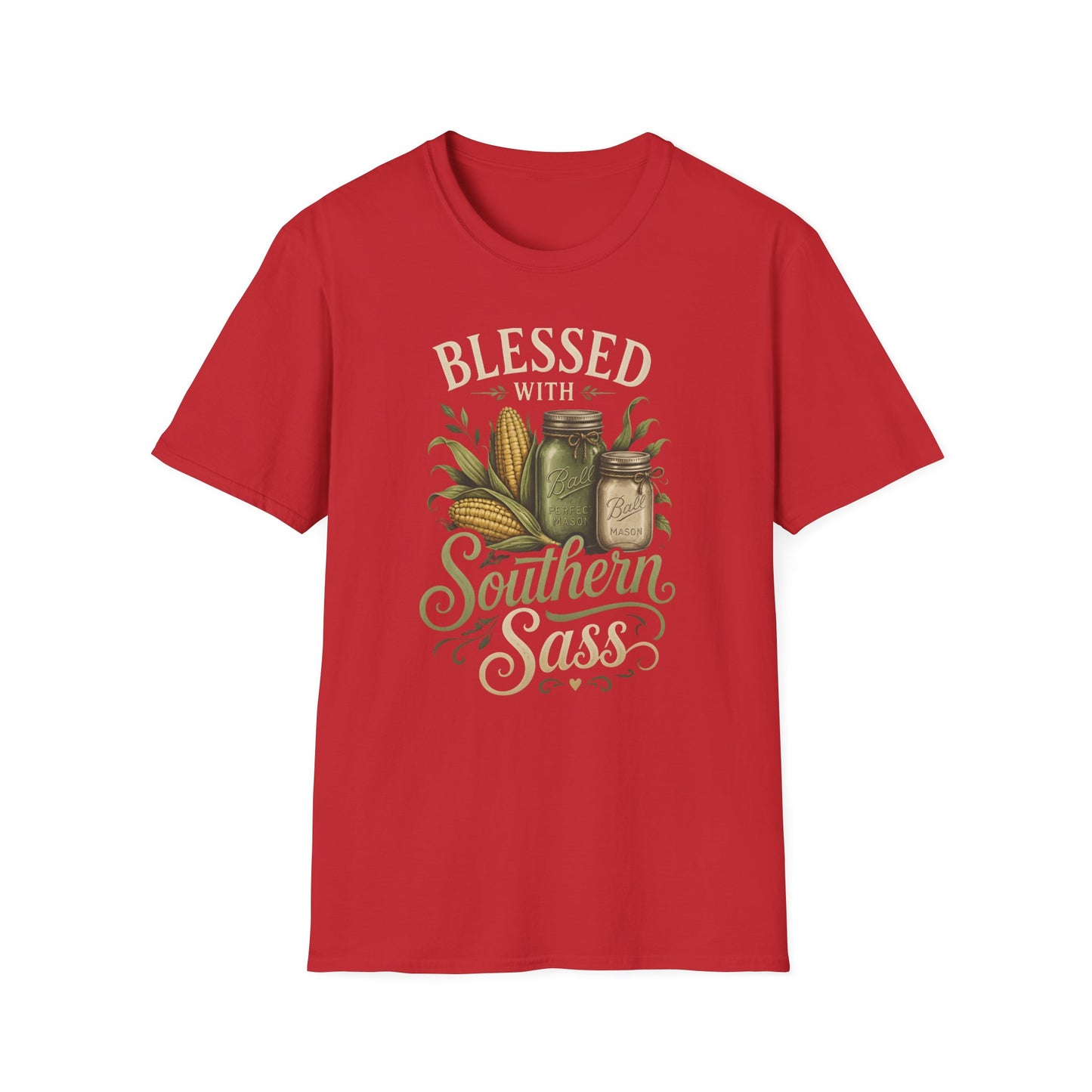 Blessed With Southern Sass Mason Jars Corn T-Shirt