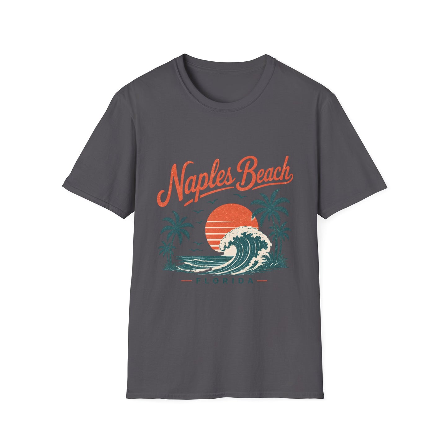 Naples Beach Florida Vintage Sunset Wave T-Shirt