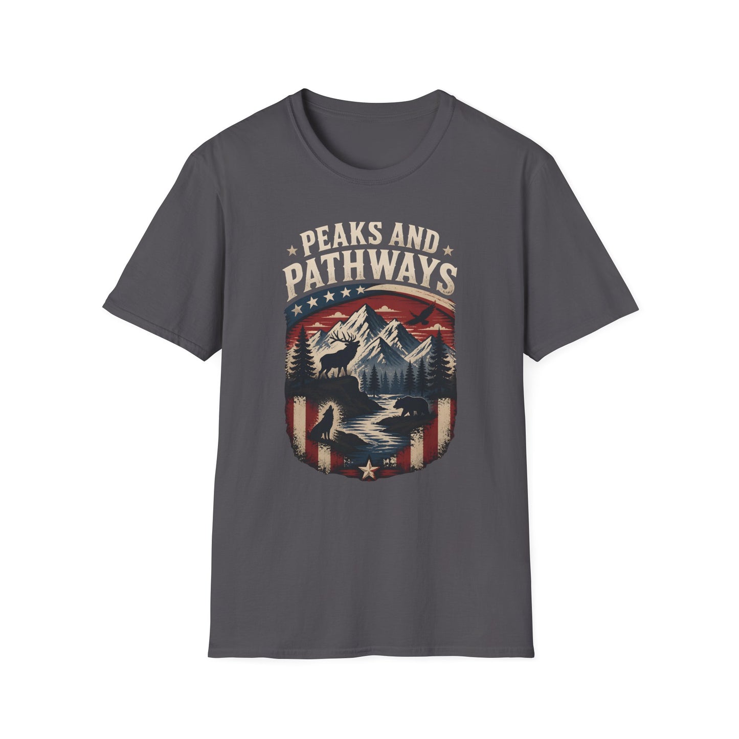 Mountain Wildlife Nature Scenic Peaks Pathways Outdoor T-Shirt