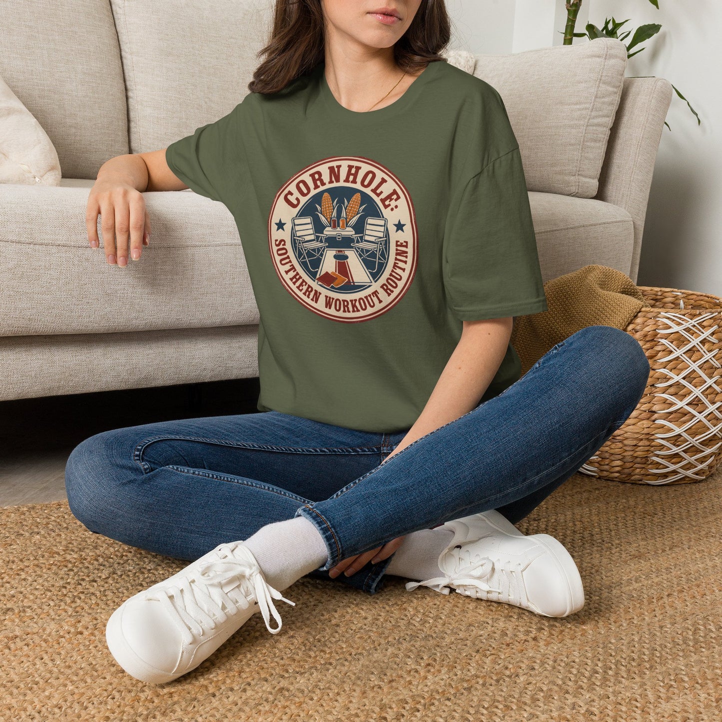 Cornhole Southern Workout Routine Fun Game T-Shirt