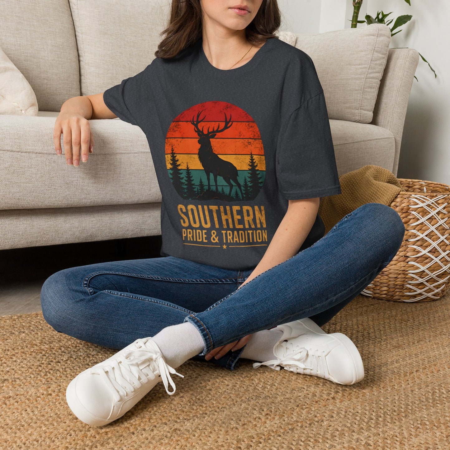 Southern Pride And Tradition Deer Sunset T-Shirt