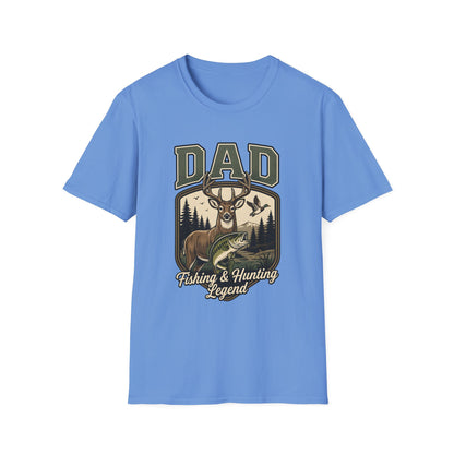 Dad Fishing & Hunting Legend Outdoor  for Fishermen and Hunters T-Shirt - HomeGrown South Graphic Tee (View 8)