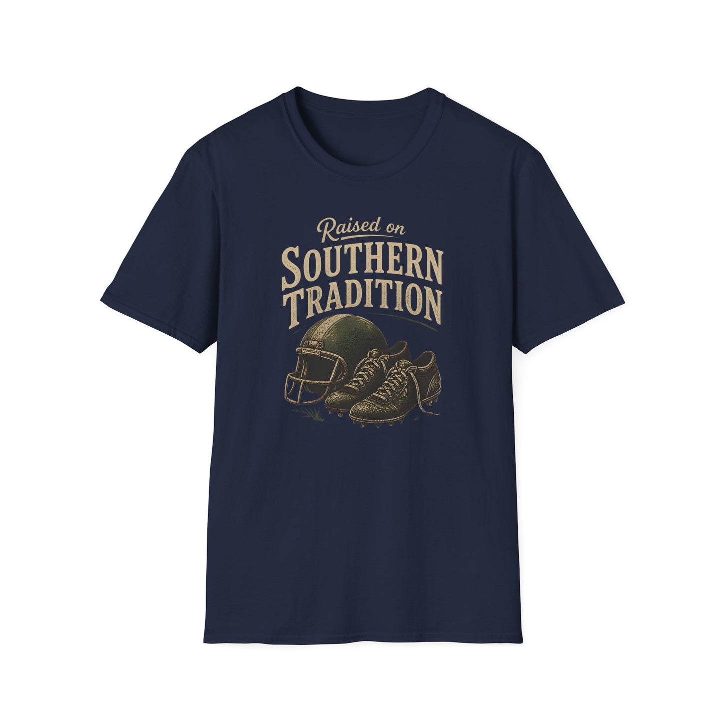 Raised On Southern Tradition Football Helmet Cleats T-Shirt