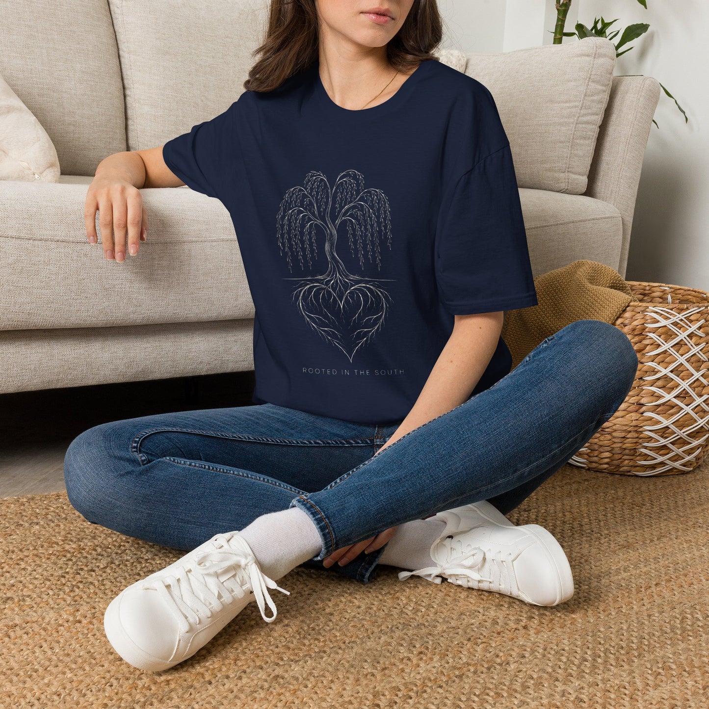 Rooted In The South Willow Tree Heart T-Shirt