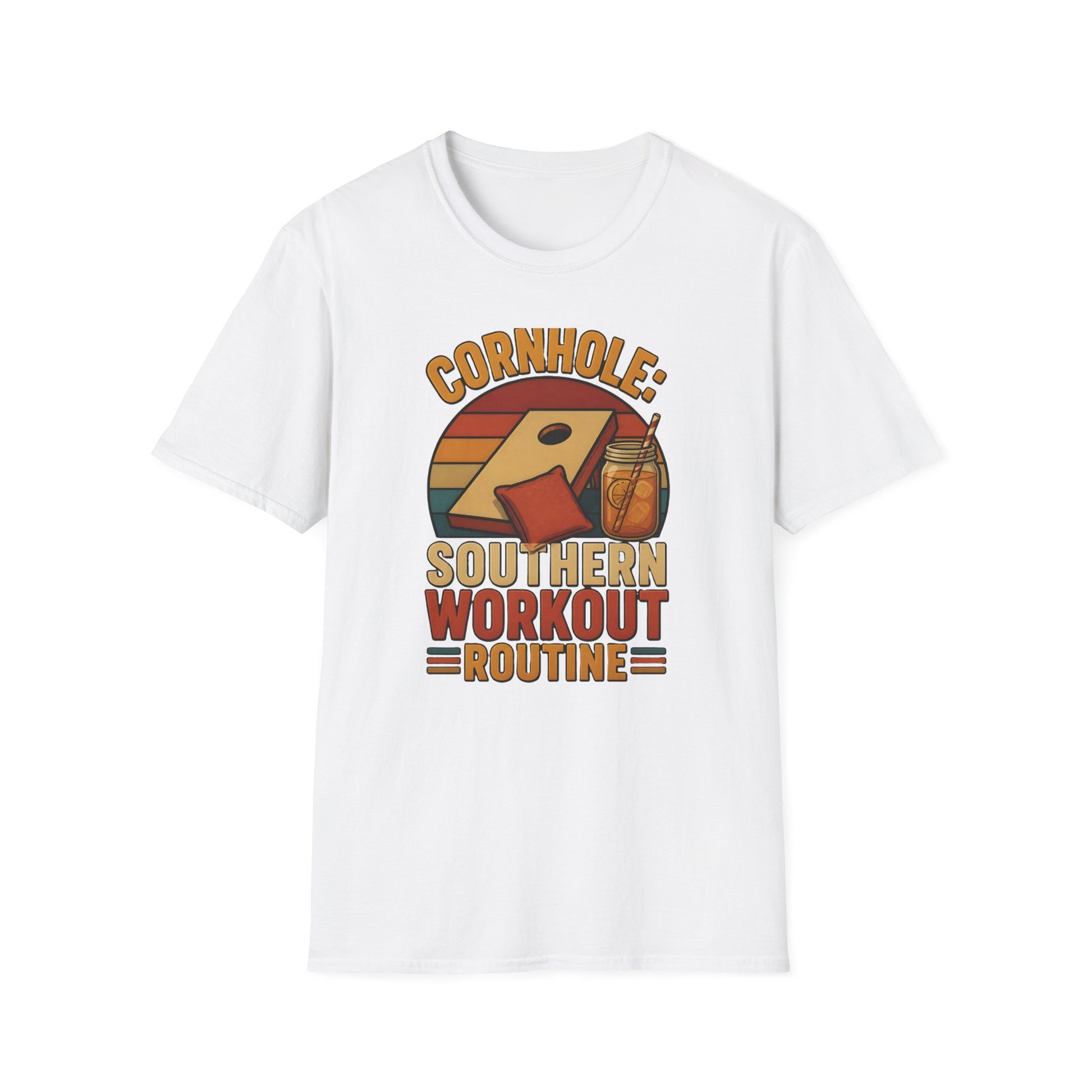 Cornhole Southern Workout Routine Fun T-Shirt - HomeGrown South Graphic Tee (View 2)