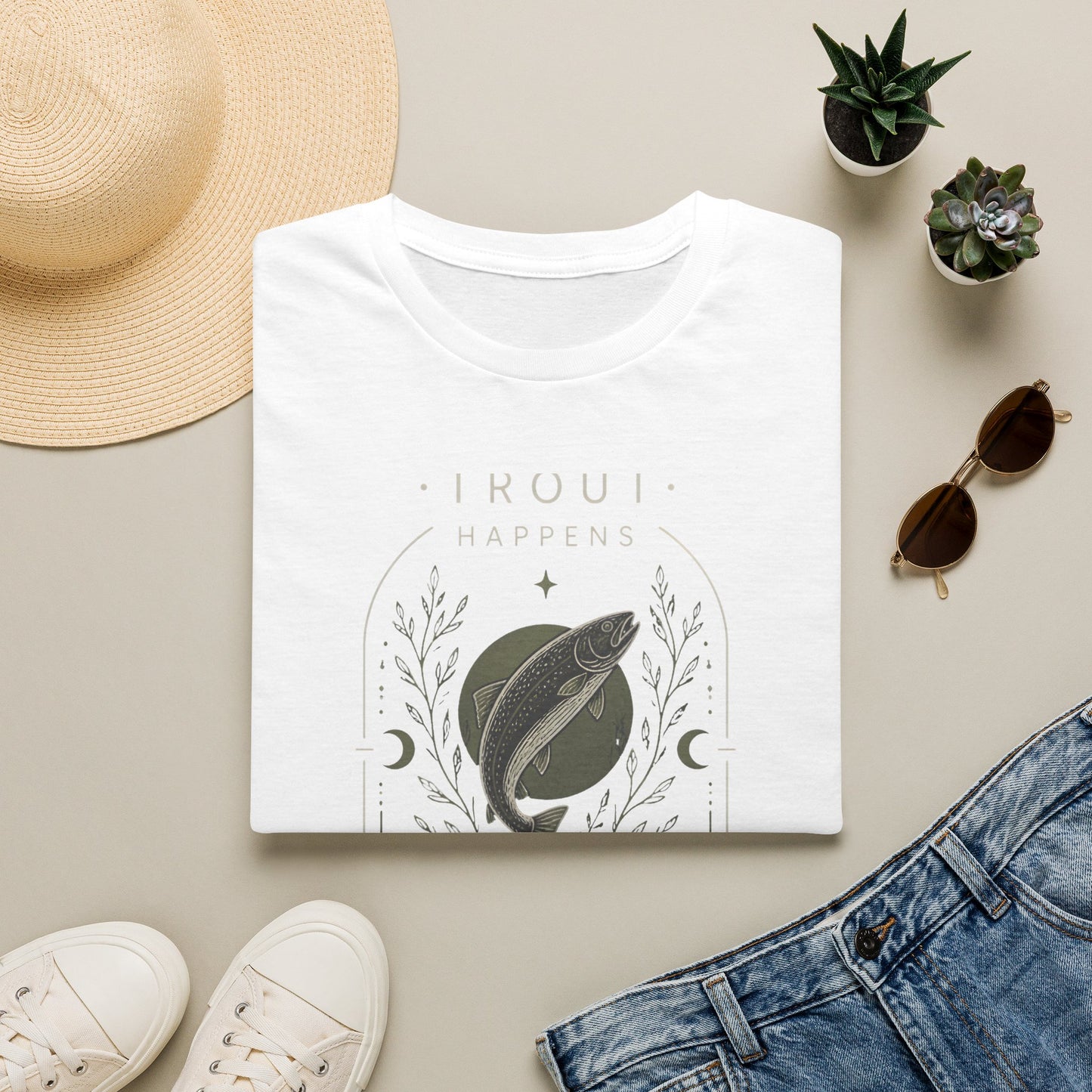Trout Happens Fishing Lover Fisherman Outdoor Nature T-Shirt