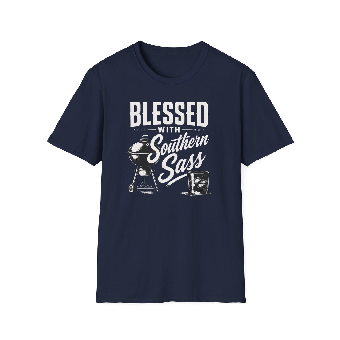 Blessed With Southern Sass BBQ Grill Whiskey T-Shirt