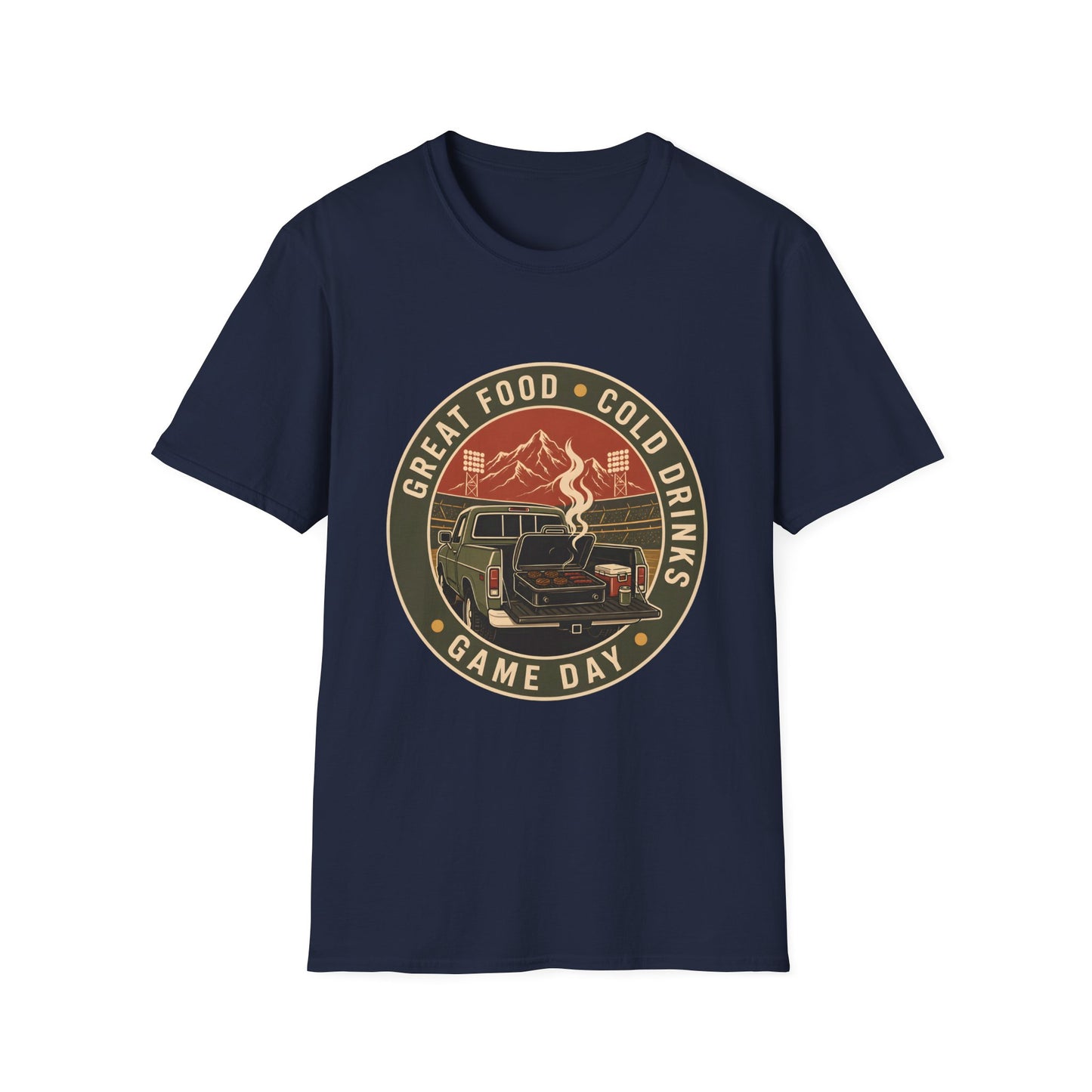 Great Food Cold Drinks Game Day Tailgate T-Shirt