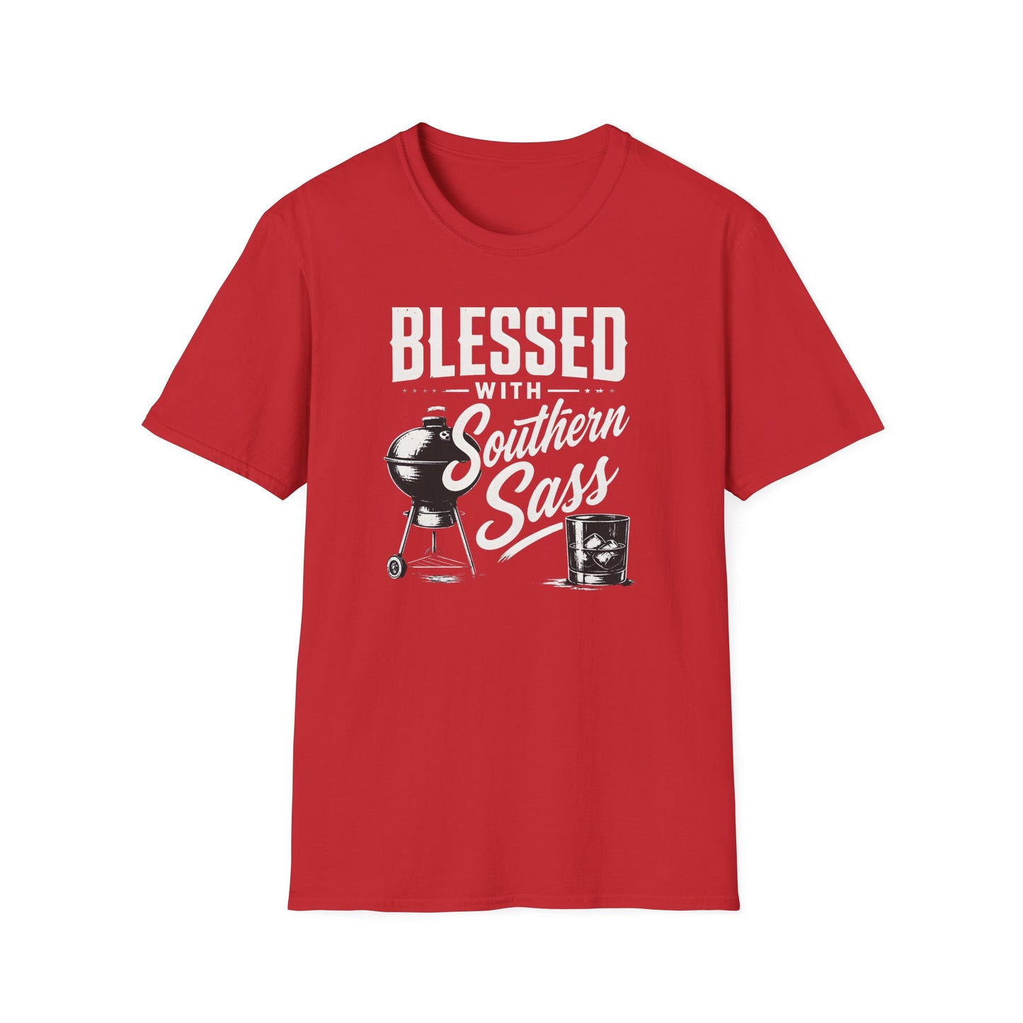 Blessed With Southern Sass BBQ Grill Whiskey T-Shirt