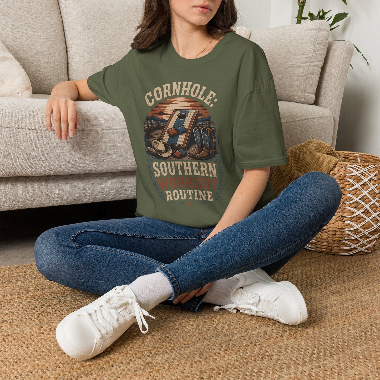 Cornhole Southern Workout Routine T-Shirt