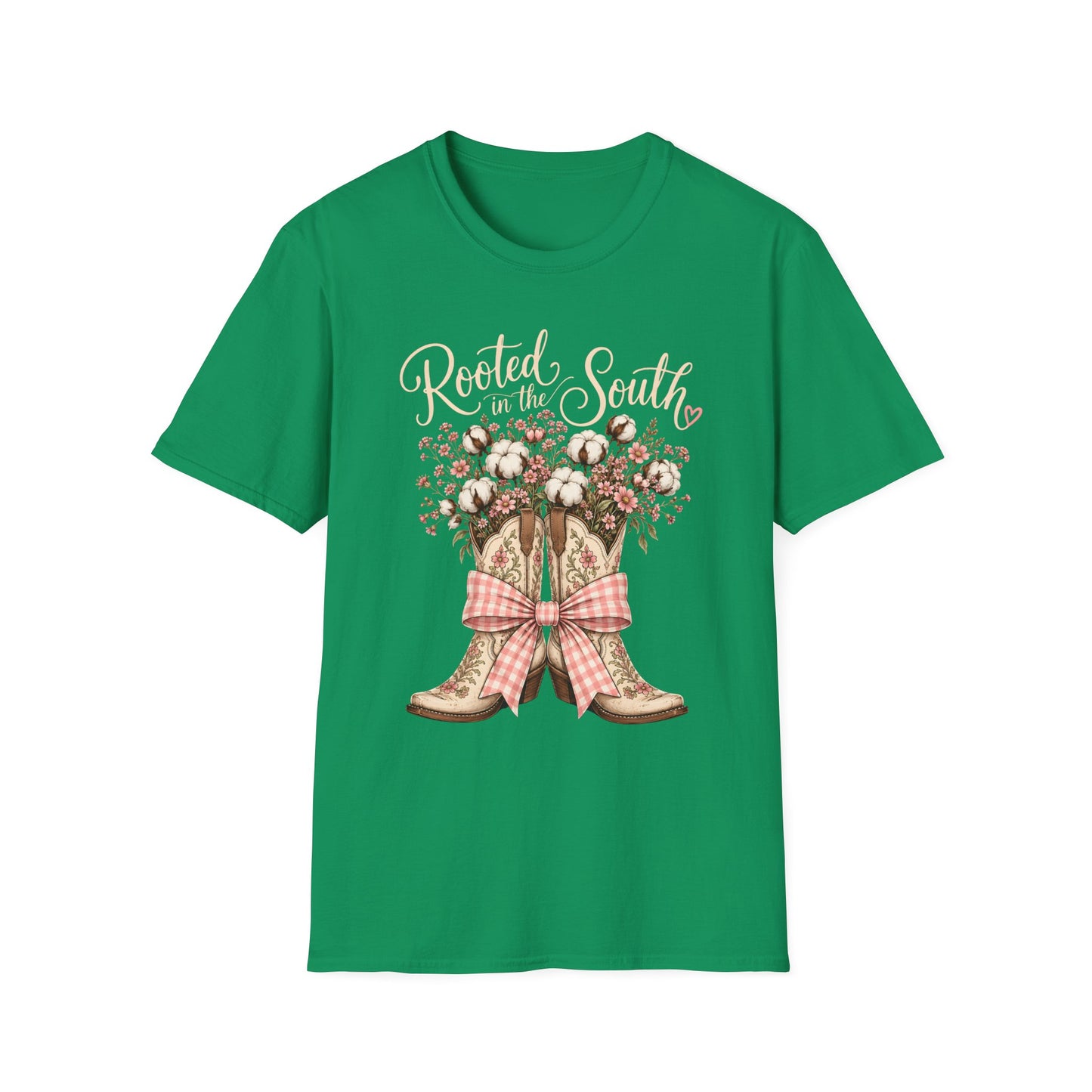 Rooted in the South Floral Cowboy Boots T-Shirt