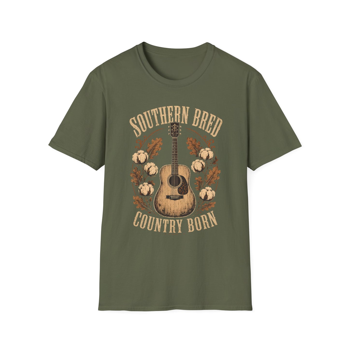Southern Bred Country Born Vintage Guitar T-Shirt