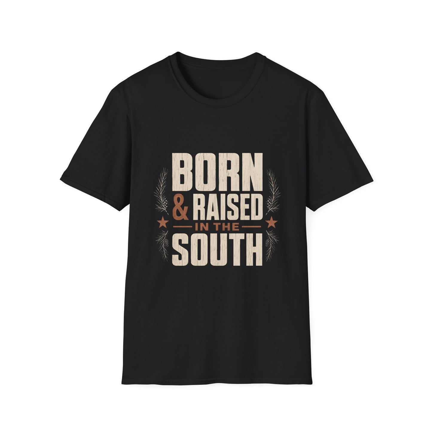 Born Raised In The South Rustic Country T-Shirt