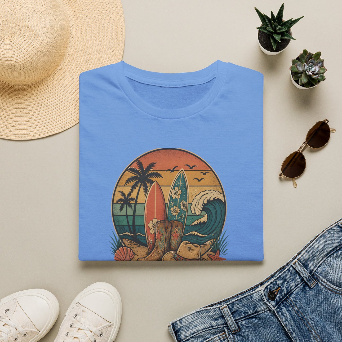 Beach Boots Surfing Big Dreams Summer Vacation Ocean T-Shirt