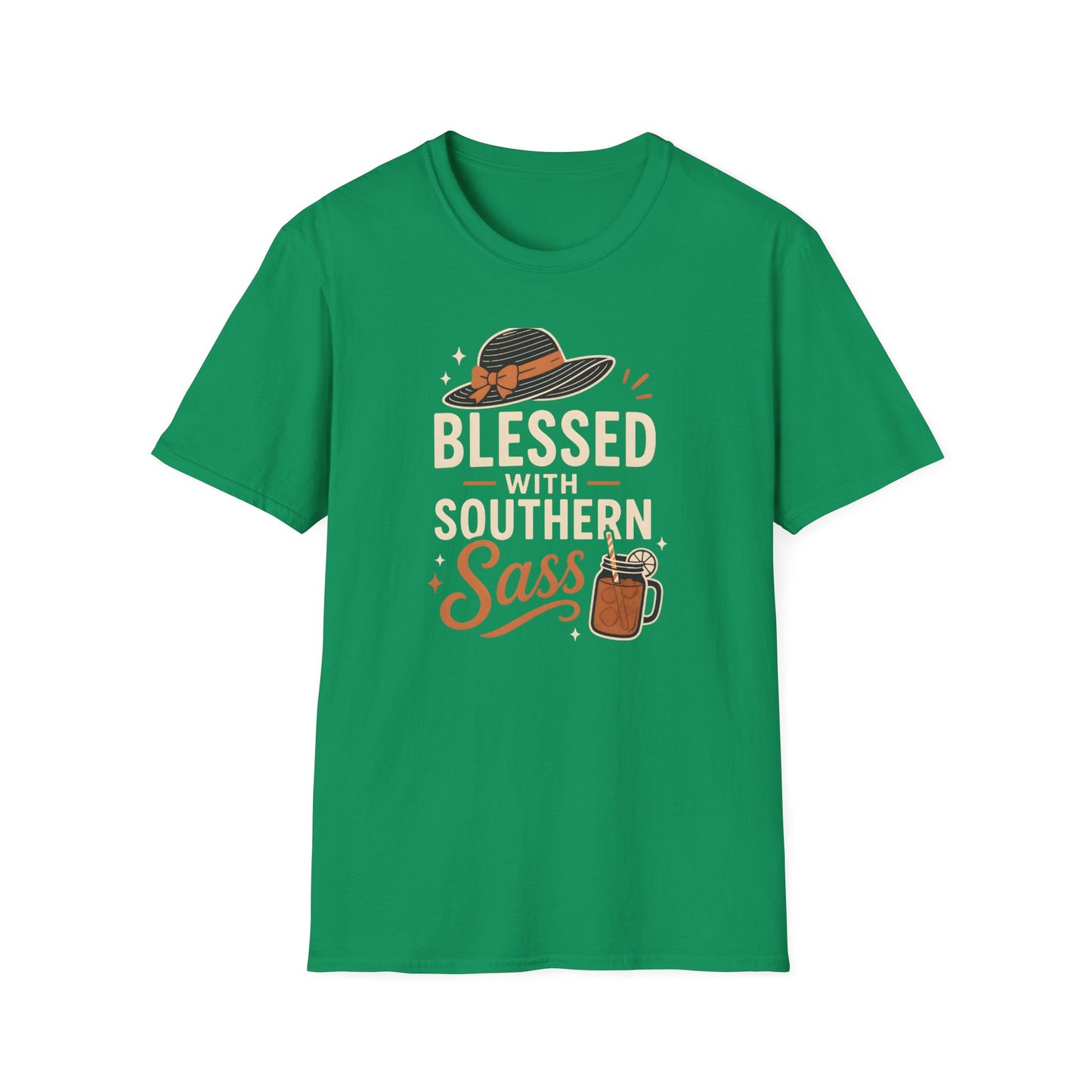Blessed With Southern Sass Hat And Sweet Tea T-Shirt
