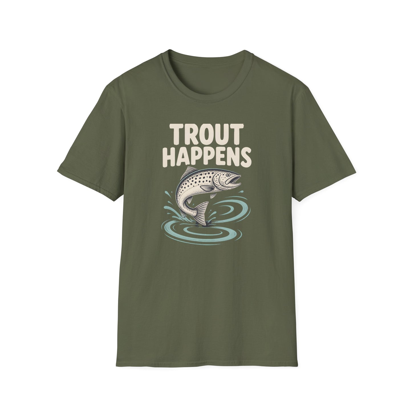 Trout Happens Fishing Lover Fisherman Outdoor Angler T-Shirt