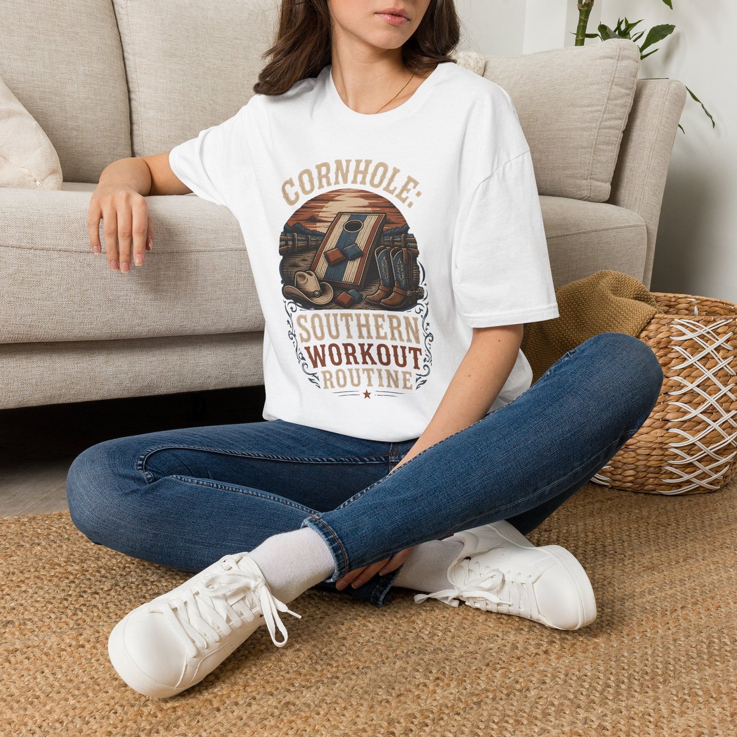 Cornhole Southern Workout Routine T-Shirt
