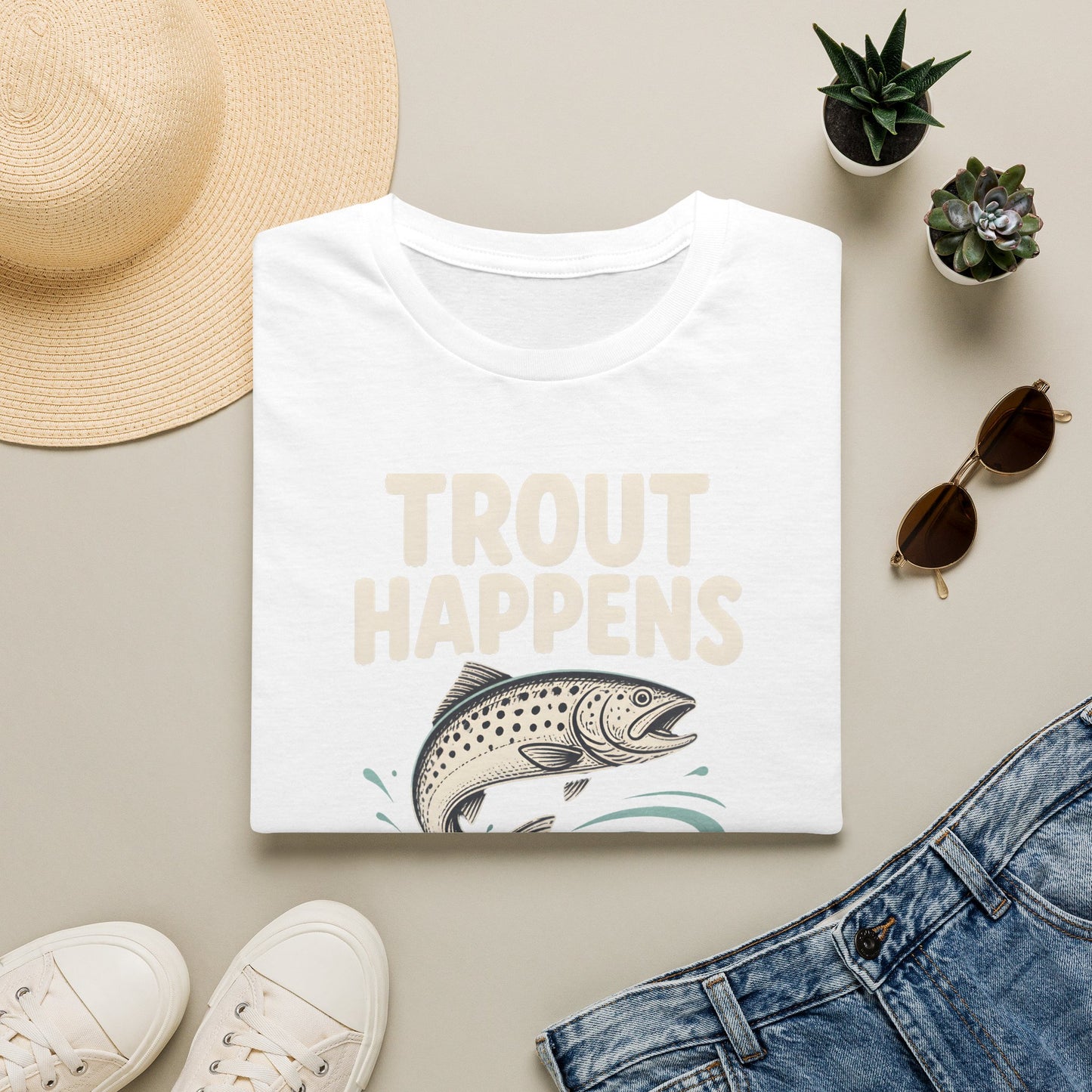Trout Happens Fishing Lover Fisherman Outdoor Angler T-Shirt