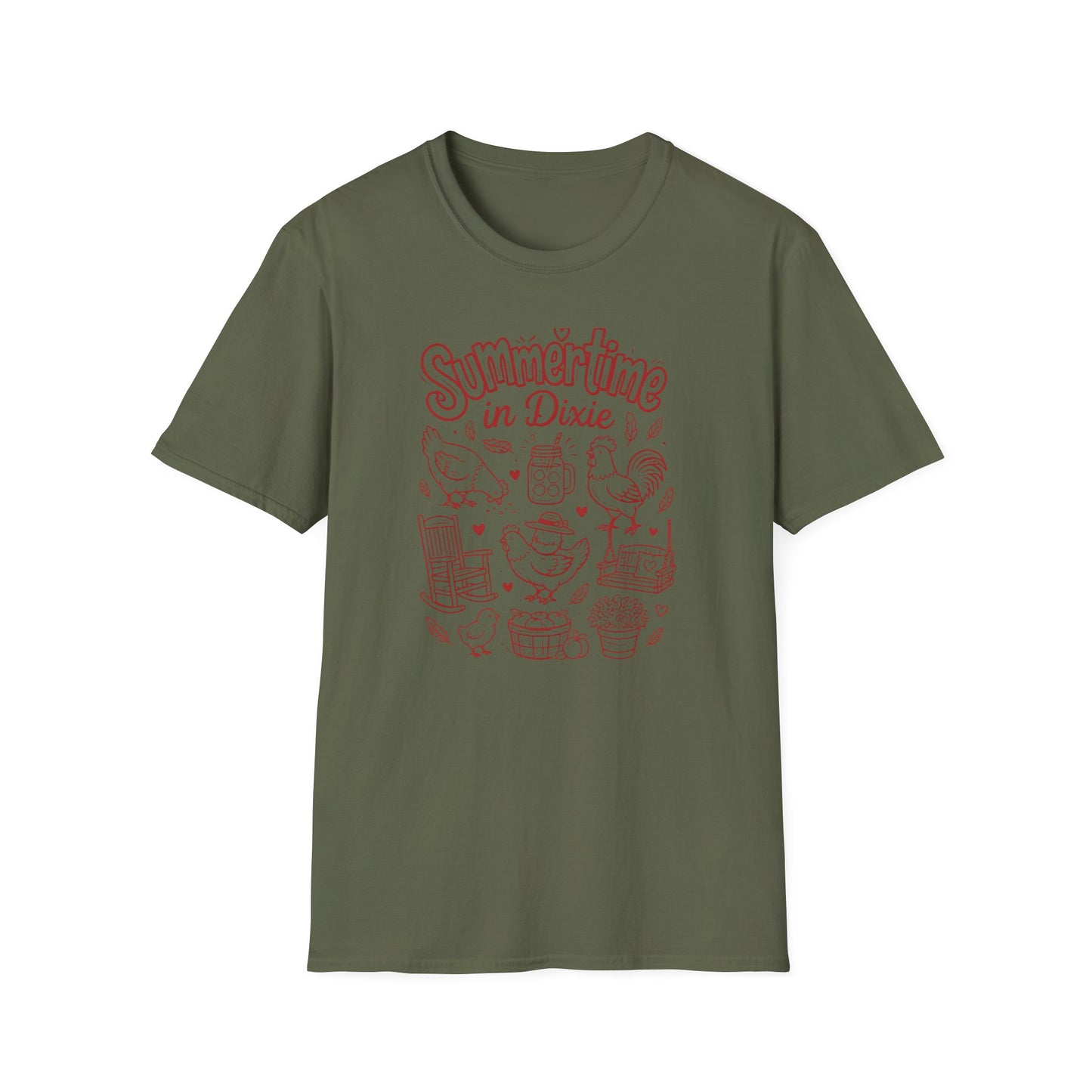 Summertime In Dixie Life With Chickens T-Shirt
