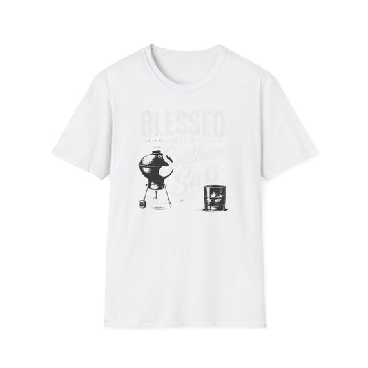 Blessed With Southern Sass BBQ Grill Whiskey T-Shirt - HomeGrown South Graphic Tee (View 2)