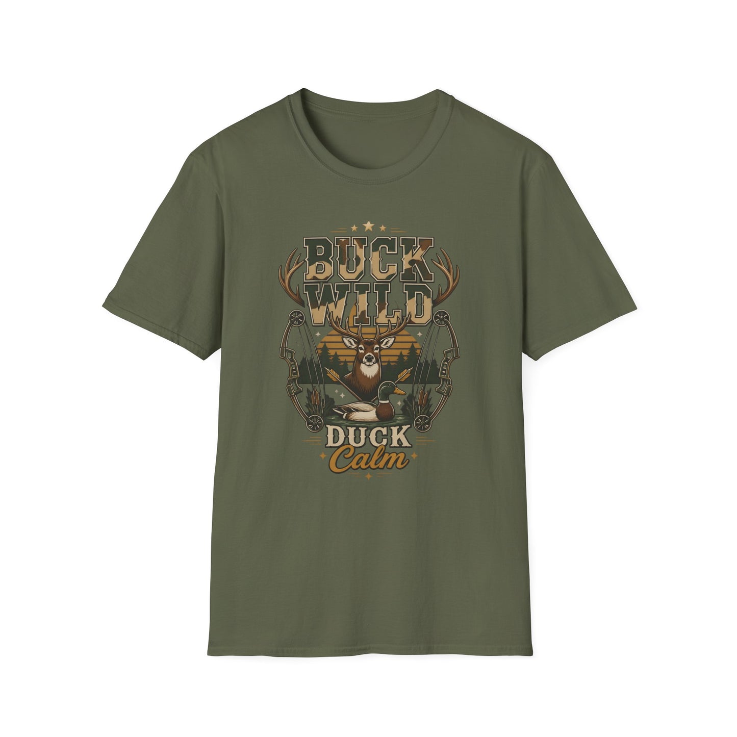 Buck Wild Duck Calm Hunting Deer Bow Archery Outdoors T-Shirt