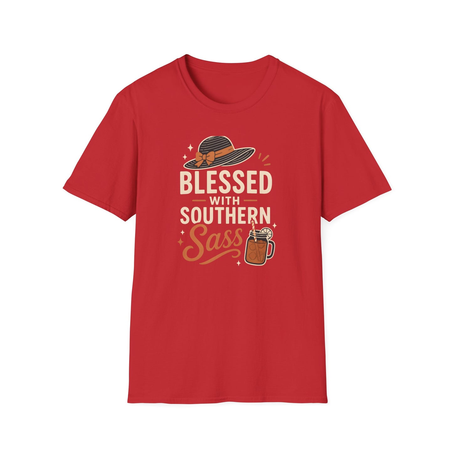 Blessed With Southern Sass Hat And Sweet Tea T-Shirt