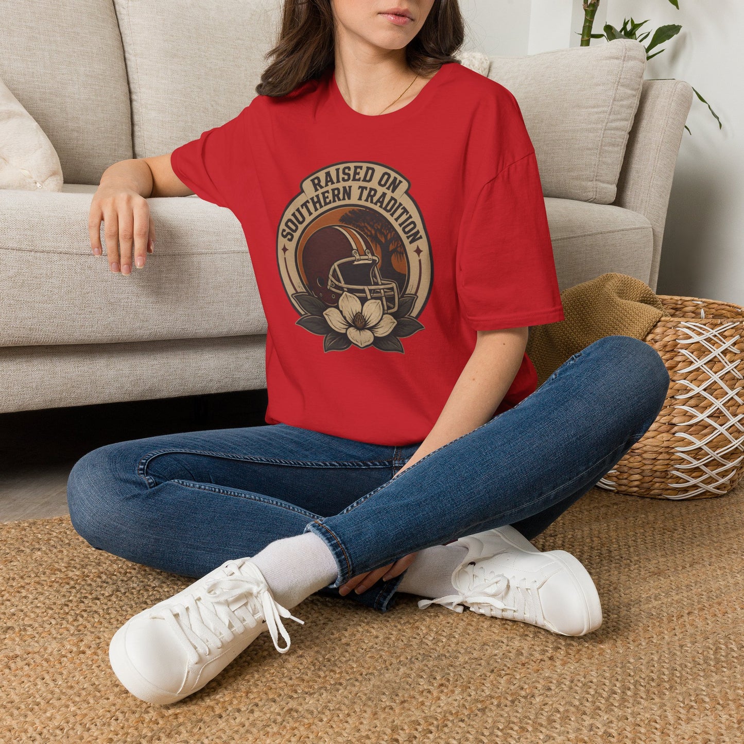 Raised On Southern Tradition Vintage Football Helmet T-Shirt