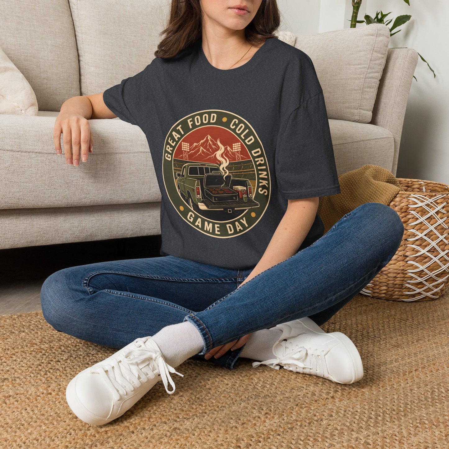 Great Food Cold Drinks Game Day Tailgate T-Shirt