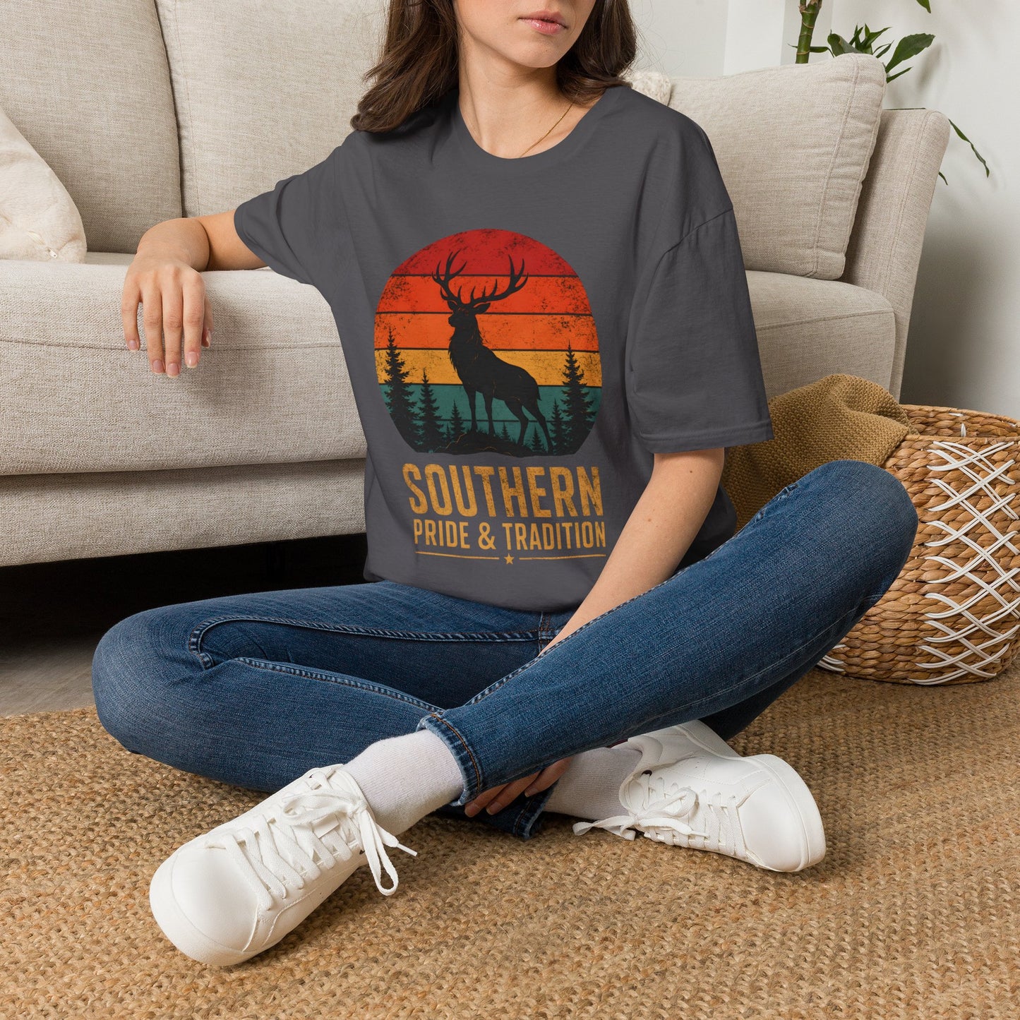 Southern Pride And Tradition Deer Sunset T-Shirt