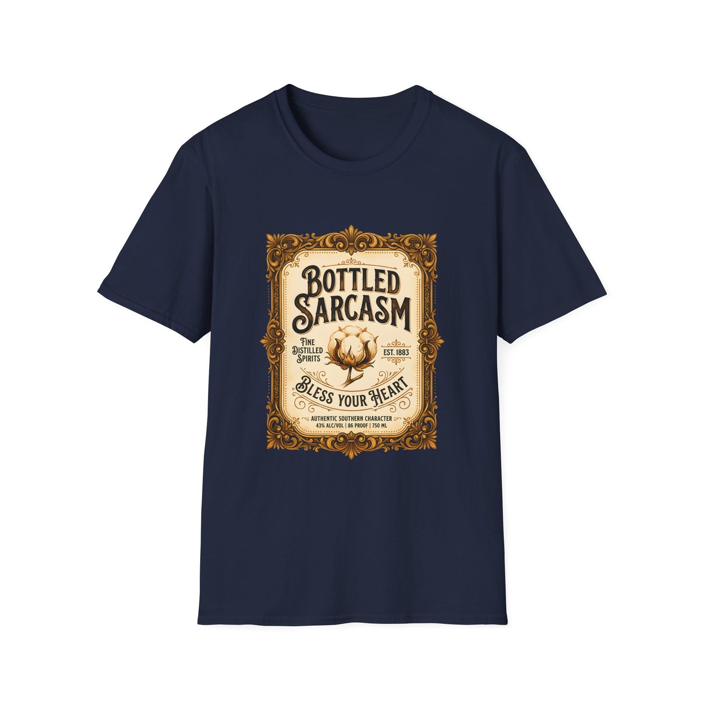 Bottled Sarcasm Vintage Label Graphic T-Shirt
