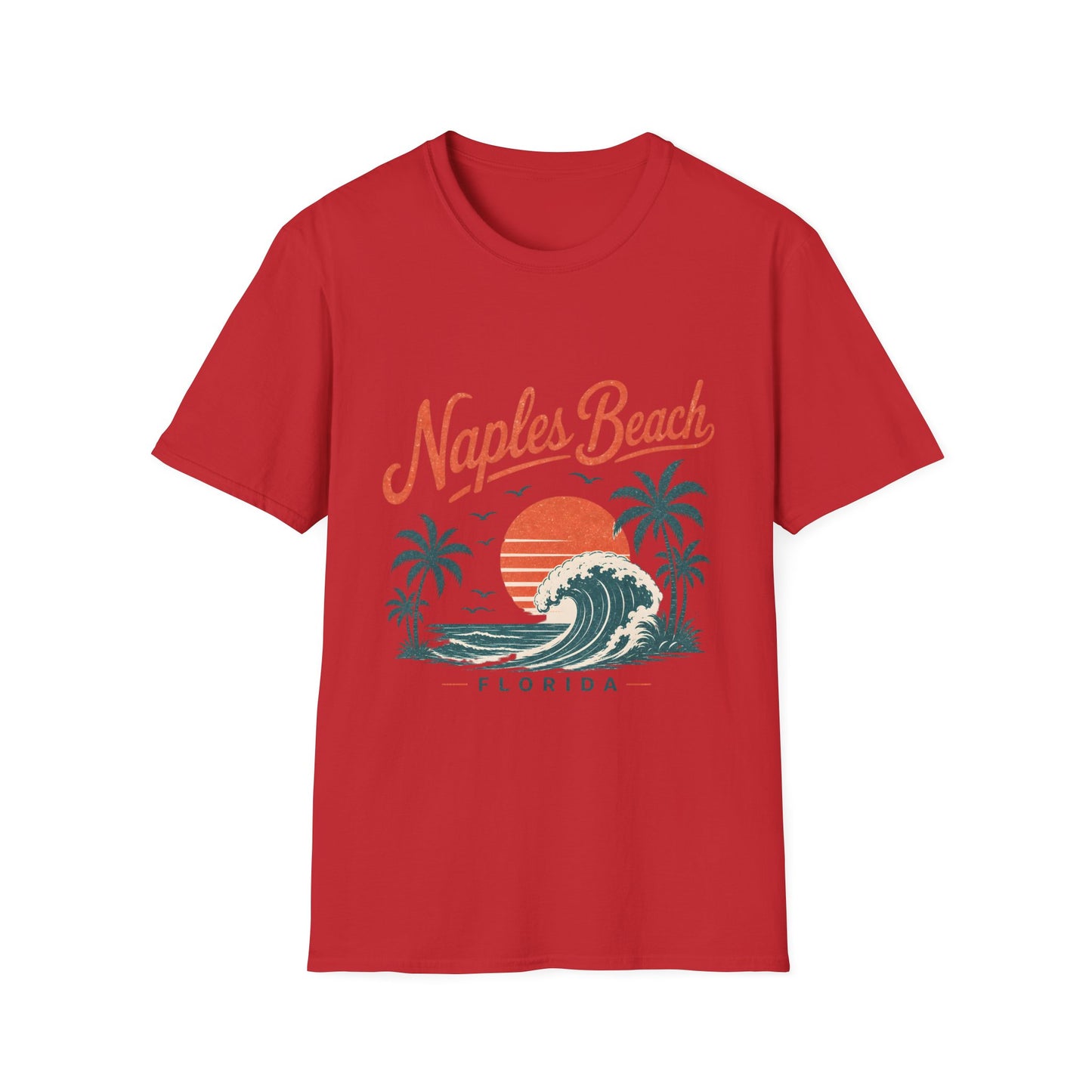 Naples Beach Florida Vintage Sunset Wave T-Shirt