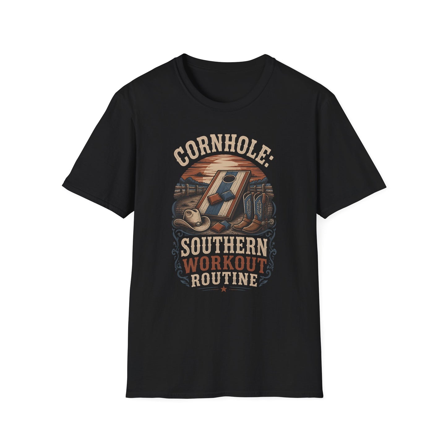 Cornhole Southern Workout Routine T-Shirt