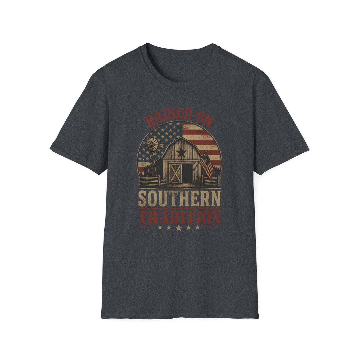 Raised On Southern Tradition Vintage Barn Flag T-Shirt