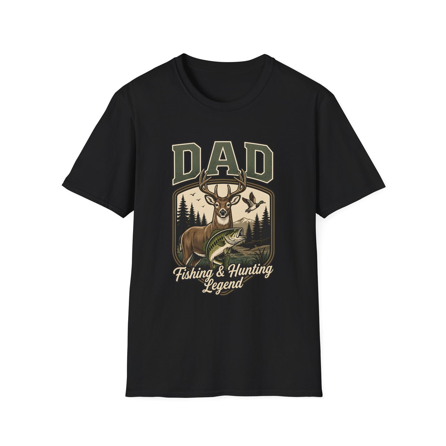 Dad Fishing & Hunting Legend Outdoor  for Fishermen and Hunters T-Shirt