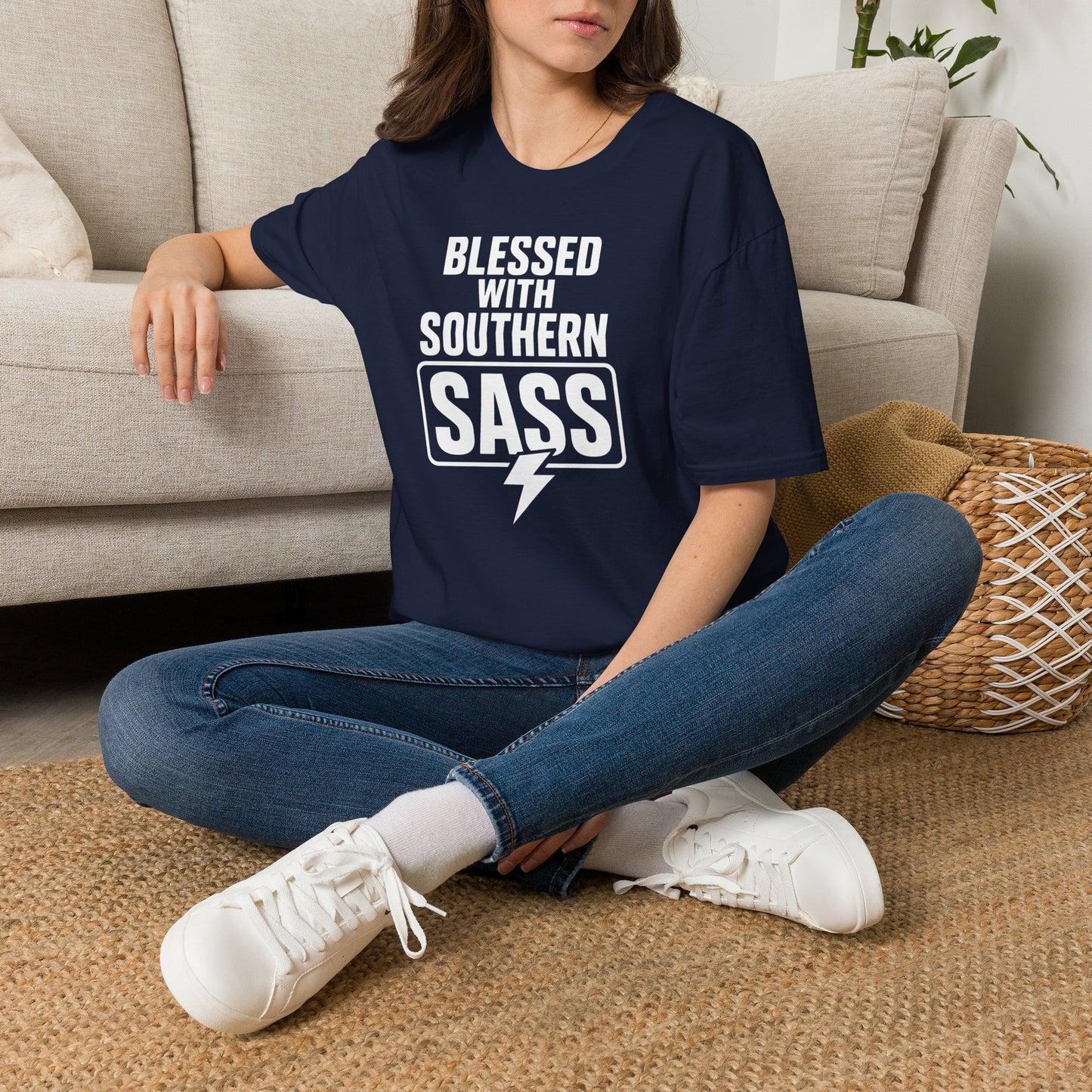 Blessed With Southern Sass Lightning Bolt T-Shirt