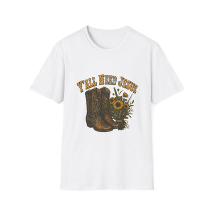 I'll Need Jesus Cowboy Western Faith T-Shirt - HomeGrown South Graphic Tee (View 8)