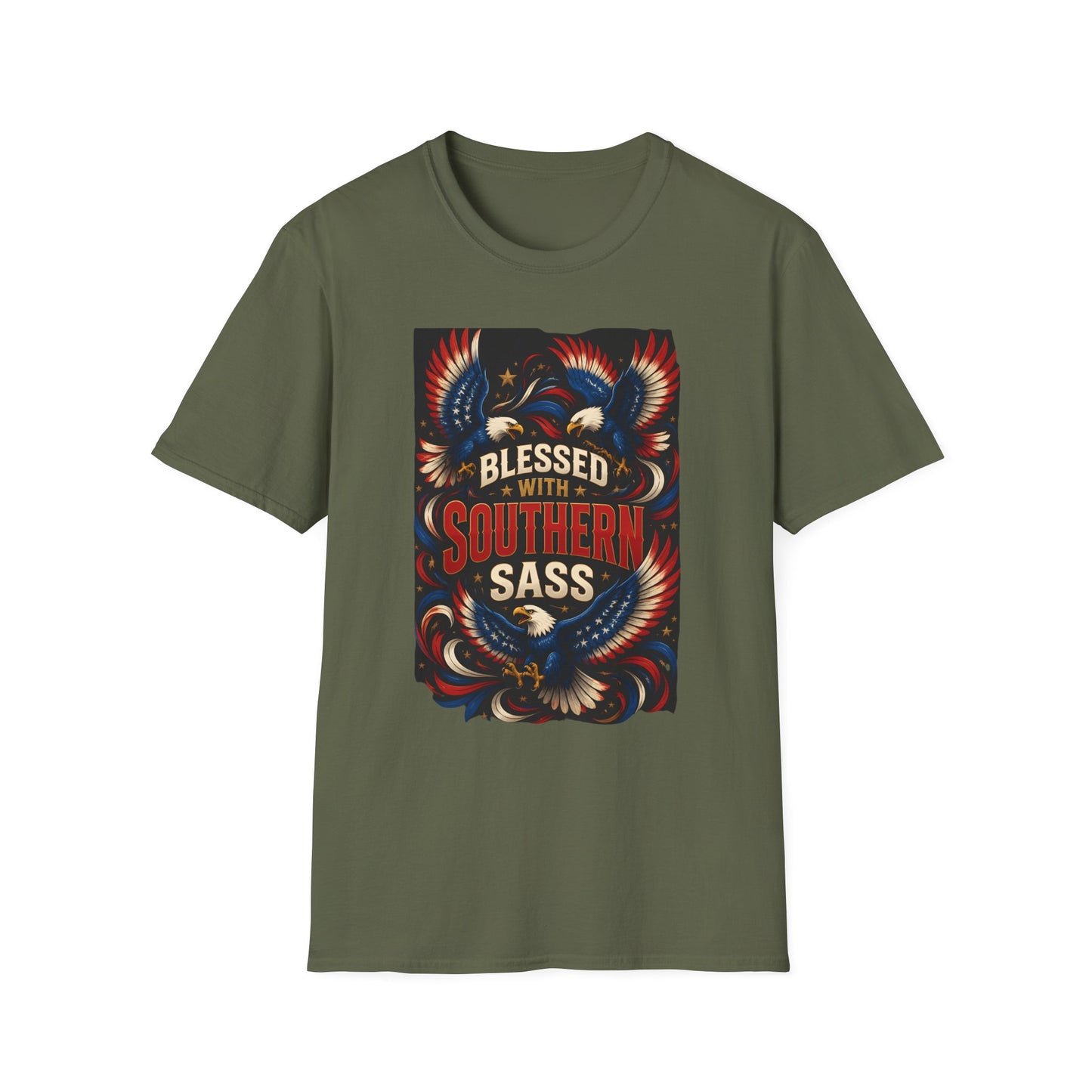 Blessed With Southern Sass Patriotic Eagles T-Shirt