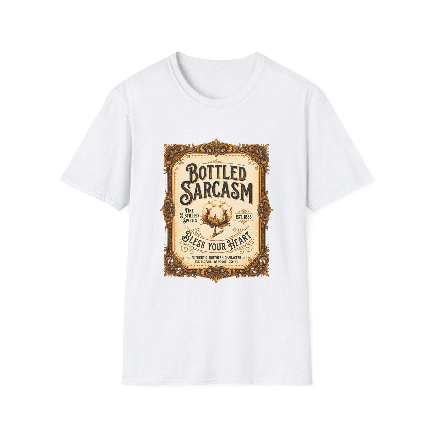 Bottled Sarcasm Vintage Label Graphic T-Shirt