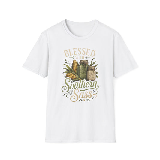 Blessed With Southern Sass Mason Jars Corn T-Shirt - HomeGrown South Graphic Tee (View 2)