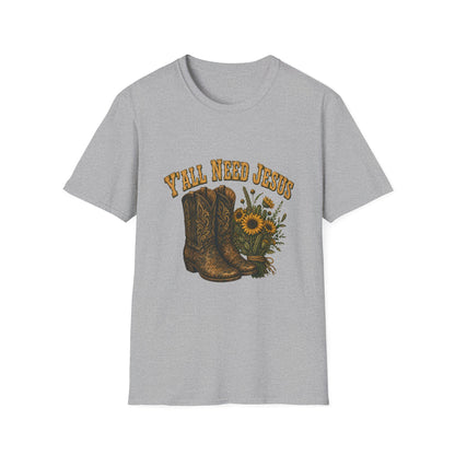 I'll Need Jesus Cowboy Western Faith T-Shirt - HomeGrown South Graphic Tee (View 9)