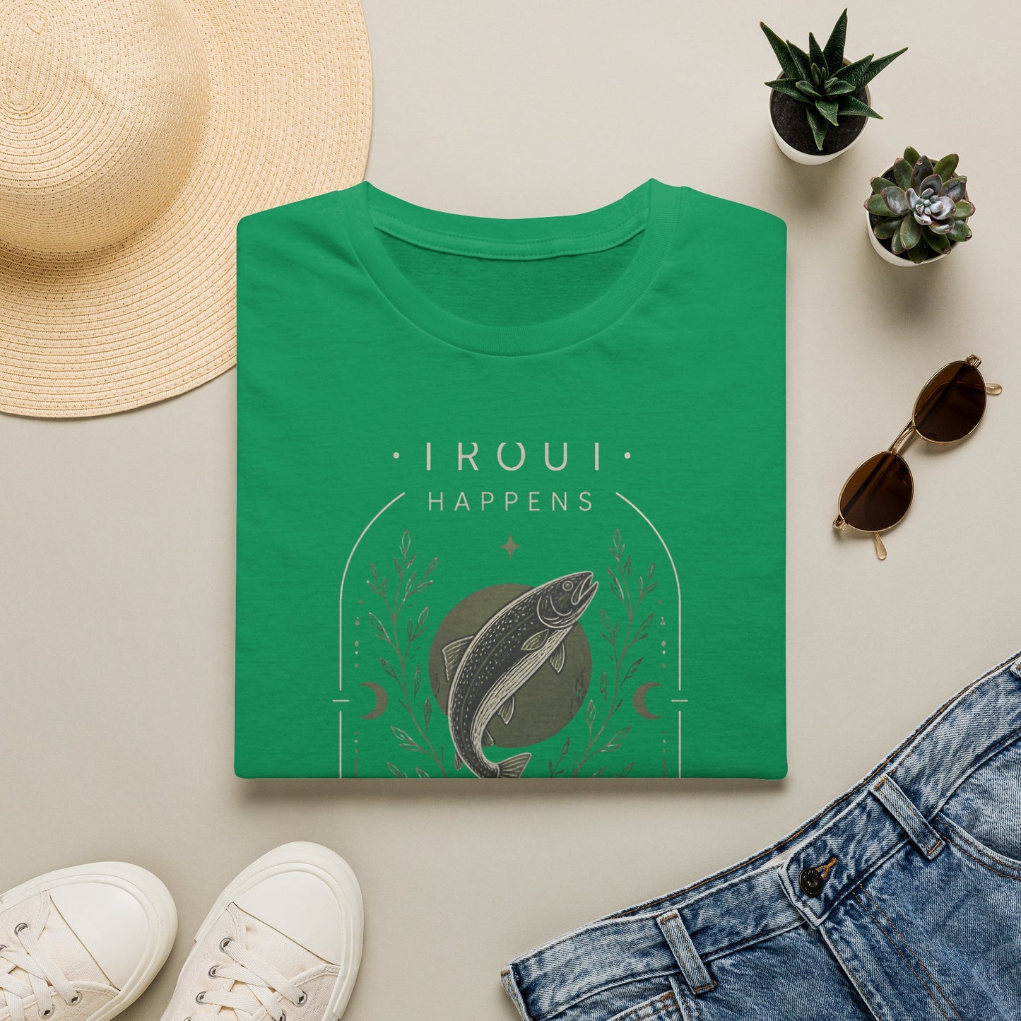 Trout Happens Fishing Lover Fisherman Outdoor Nature T-Shirt