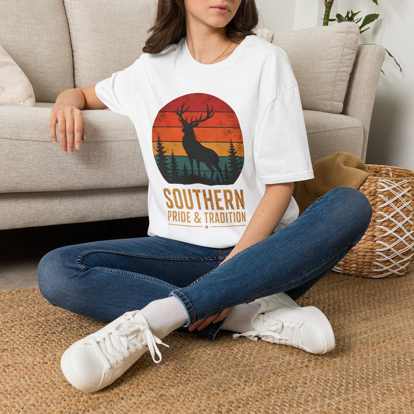 Southern Pride And Tradition Deer Sunset T-Shirt