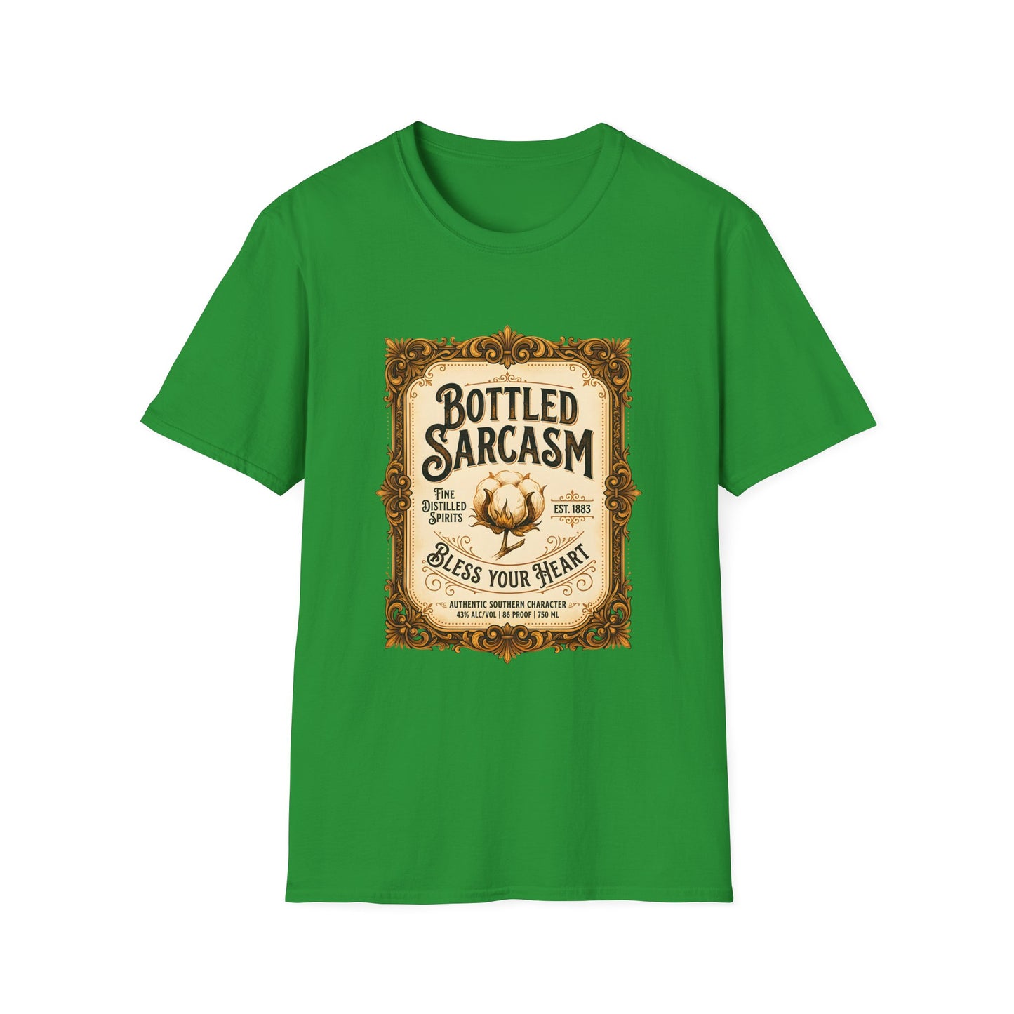 Bottled Sarcasm Vintage Label Graphic T-Shirt