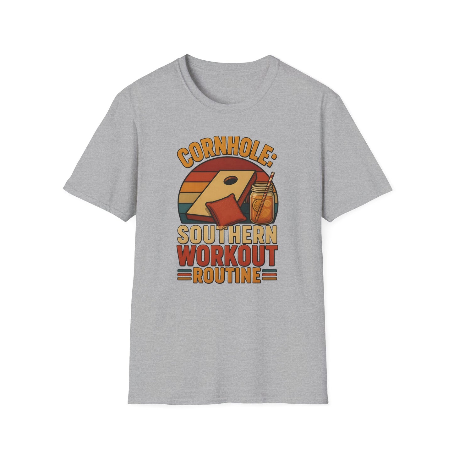 Cornhole Southern Workout Routine Fun T-Shirt - HomeGrown South Graphic Tee (View 4)