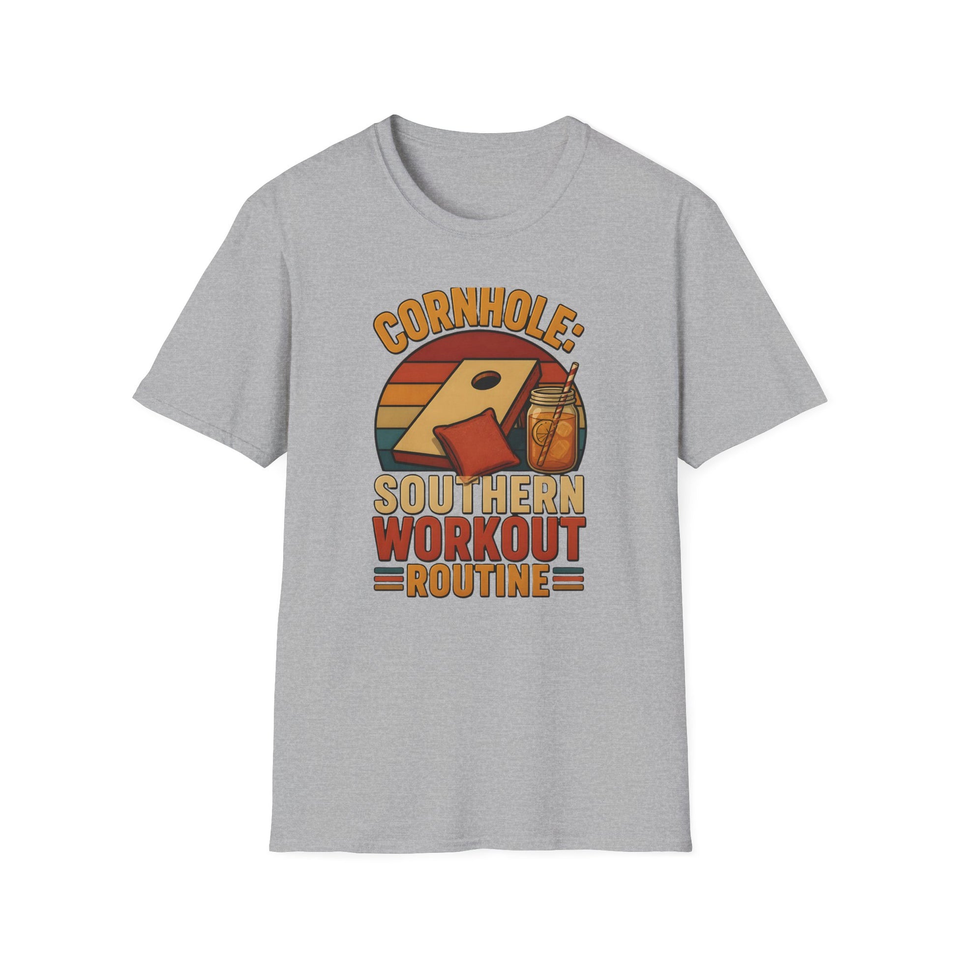 Cornhole Southern Workout Routine Fun T-Shirt - HomeGrown South Graphic Tee (View 4)