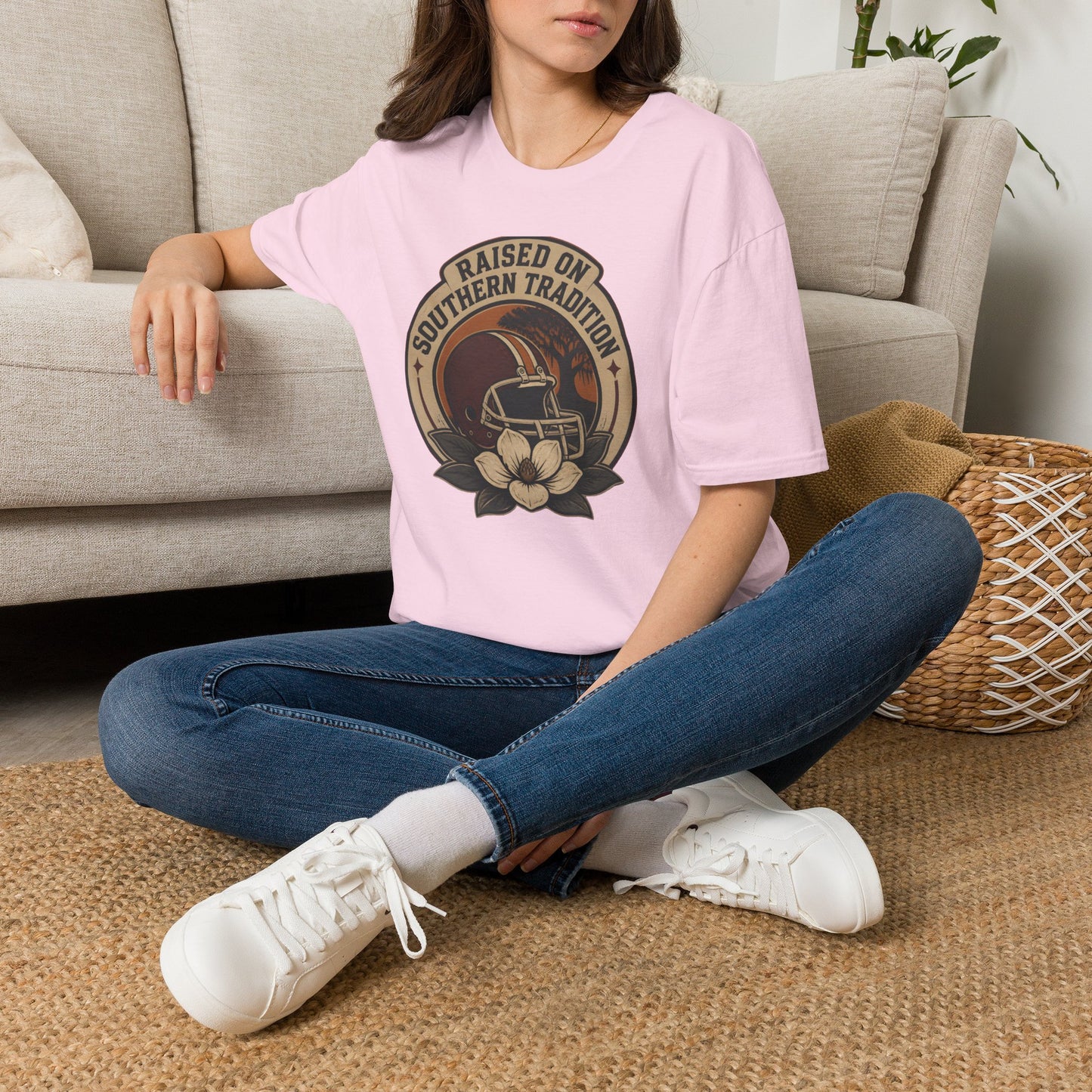 Raised On Southern Tradition Vintage Football Helmet T-Shirt