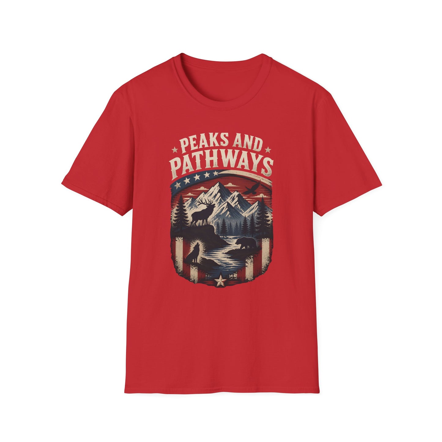 Mountain Wildlife Nature Scenic Peaks Pathways Outdoor T-Shirt