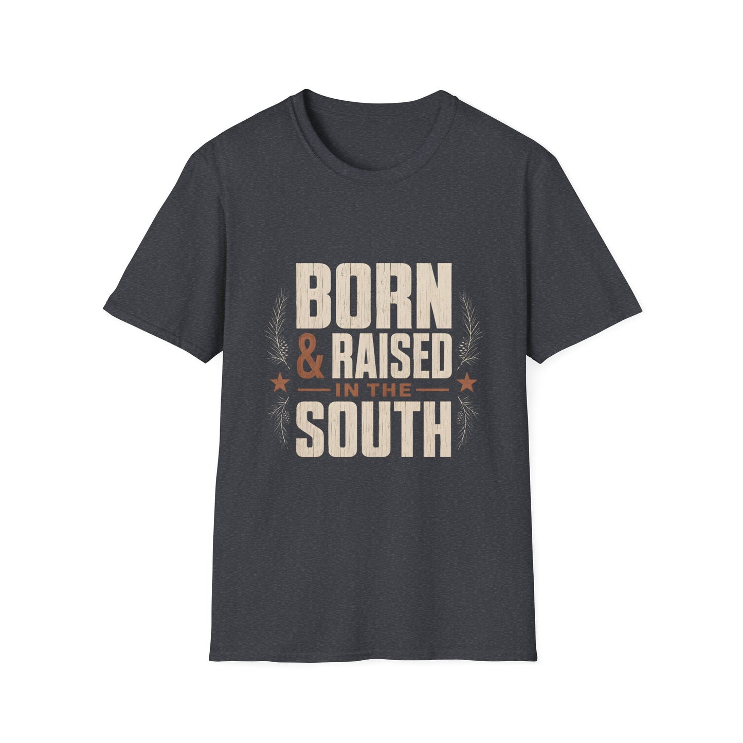 Born Raised In The South Rustic Country T-Shirt