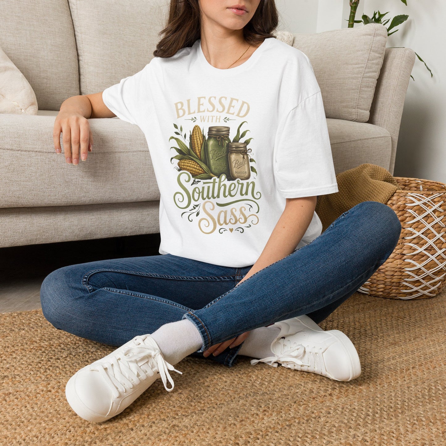 Blessed With Southern Sass Mason Jars Corn T-Shirt