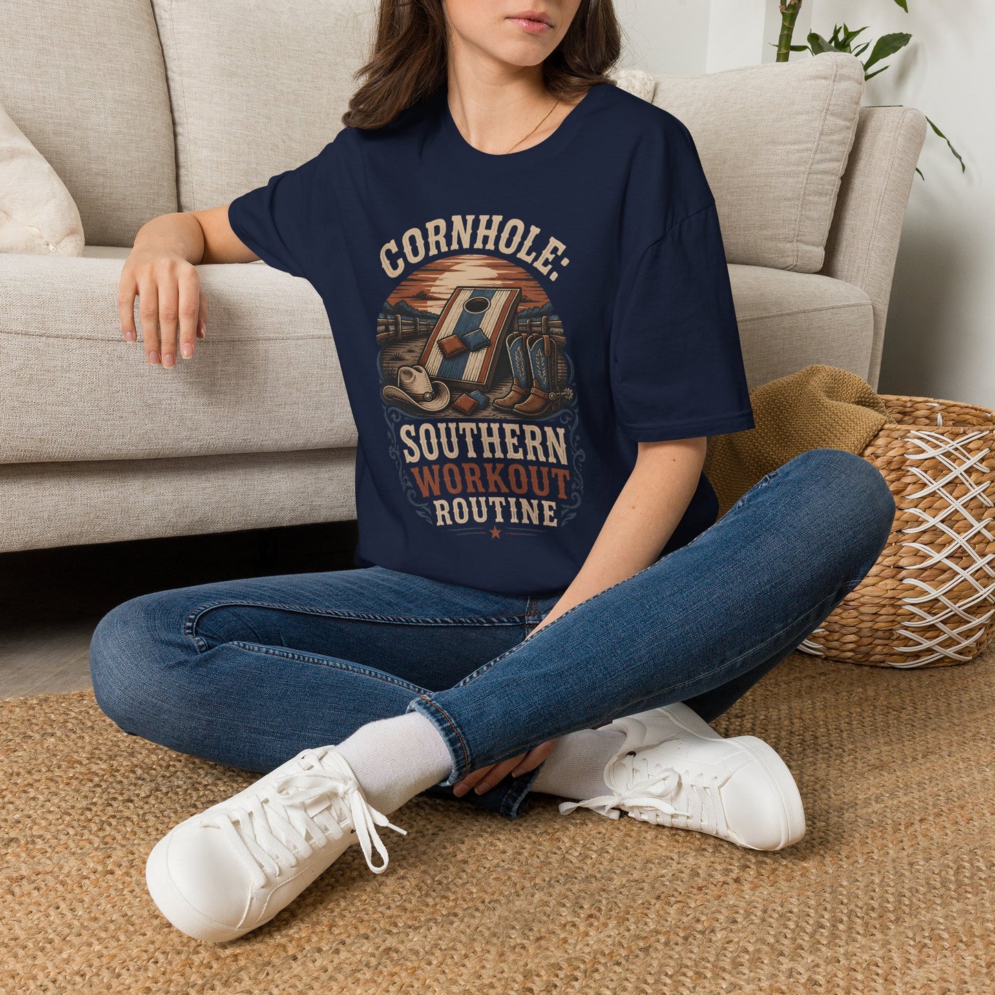 Cornhole Southern Workout Routine T-Shirt